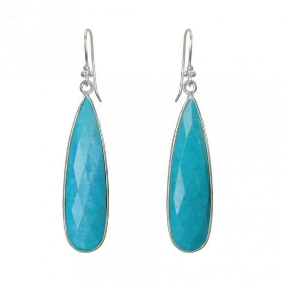 Turquoise Teardrop - Sterling Silver Earrings