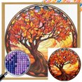 thumbnail image 1 of DIY Cuentas Cuadradas Completas Taladro AB Parcial Hoja Arce Otoño 35x35cm, 1 of 9
