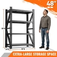 thumbnail image 5 of IKIMI 69"H 4-Tier Metal Heavy Duty Garage Shelving, 3000Lbs Adjustable Garage Storage Shelves Storage Racks for Home, Garage, Basement, Warehouse, 69"H x 47.2"W x 23.6"D, 5 of 8