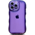 thumbnail image 6 of Compatible with iPhone 15 Case 6.1",Cute Kawaii Curly Wave Edge,Clear Transparent Camera Lens Protection Soft Silicone Shockproof Protective Bumper Phone Cover for Women Men (Pink), 6 of 11