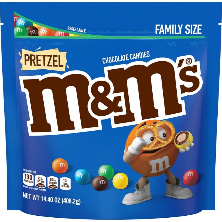 Advantus M&M's Pretzel Candy - Chocolate - Resealable Zipper - 1.87 lb - 1  Bag - ICC Business Products