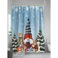 thumbnail image 5 of Fsddascl Christmas Shower Curtain Set - 48" x 72" Washable Bathtub Curtain with 12 Hooks, Gnomes Cat Squirrel Xmas Pine Tree Winter Snow Waterproof Fabric Stall Shower Curtains for Bathroom/Bathtub, 5 of 6