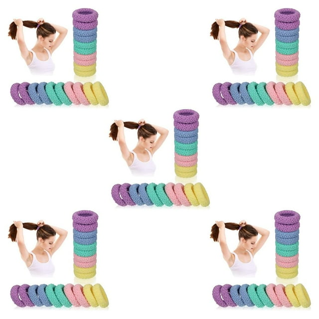 Langgg 20 Pieces Hairband Headwear Elastic Ribbon Sporting Accessories Yoga Equipment Tie Ropes Great Resilience Convenience Practical Black 5Set