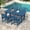 Navy, variant on Ciokea 5-Piece Outdoor Dining Set with Table and 4 Chairs HDPE Patio Set Umbrella Hole Garden Backyard Poolside Black
