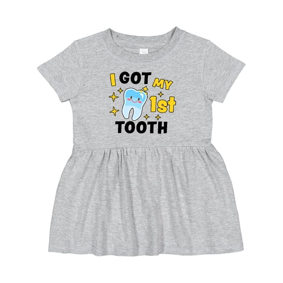 Inktastic I Got My 1st Tooth with Cute Tooth Baby Girls Baby Dress