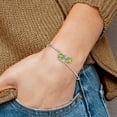 thumbnail image 2 of Auriga Fine Jewelry 14K White Gold .03ct Diamond and Peridot Flexible Bangle Size 7 for Women, 2 of 5