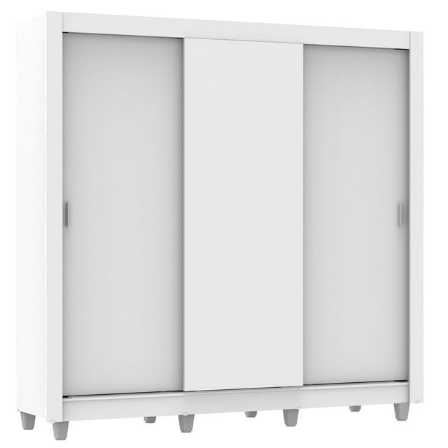 Ropero Closet Madesa Lyon Plus 3 Puertas Corredizas 4 Cajones Blanco