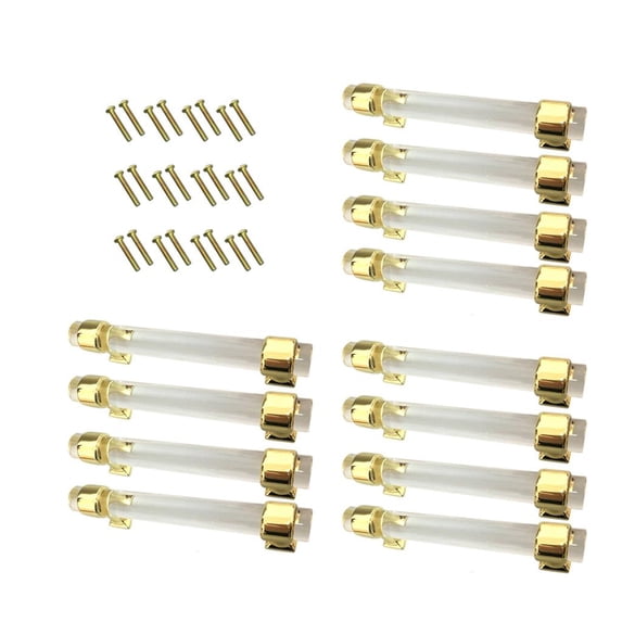 12Pcs 96mm Drawer Pull Acrylic Clear Dresser Pulls Cabinet Door Handles Knobs Bathroom Handle Hardware