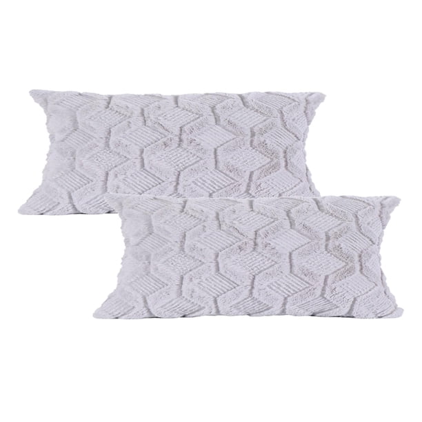 Funda de almohada con cremallera para oficina Gris claro 30x50cm