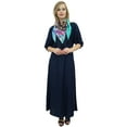 thumbnail image 4 of Bimba Women's Maxi Dress With Tassel Scarf Boho Navy Blue Summer Dresses-12, 4 of 9