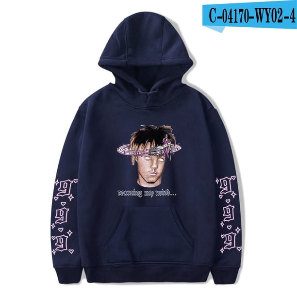 Sudaderas con capucha de Juice Wrld, chaqueta informal para adultos y niños, tallas para niños, jersey de Cosplay, ropa de calle, Jersey UnisexAzul oscuro BSG Deng Xun unisex