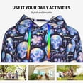 thumbnail image 4 of Daiia crystal cool Skull flower Pattern Women's Fashion Hoodies & Sweatshirts with Kangaroo Pocket Hooded Sweatshirt with Eye-catching Drawstrings-XX-Large, 4 of 7