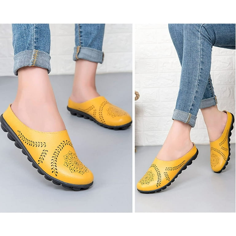 Comfortable flat bottom round outlet hollow color matching sandals