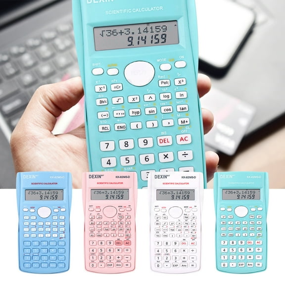 Nkmbld Desk Calculator Science Calculator 12 Digits Dual Line Display Multifunctional Learning Science Function Calculator, Green