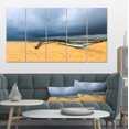 thumbnail image 1 of Beach with Dark Clouds above Ocean - Large Seashore Canvas Art Print, 1 of 3