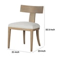 thumbnail image 5 of Benjara 23" Dining Chair Set of 2- T Shape Back- Cushioned- Beige Upholstery, 5 of 6