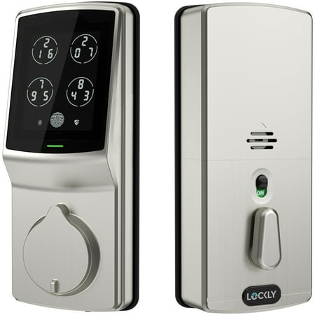 Lockly - Secure Pro Smart Lock Wi-Fi Replacement Deadbolt with 3D Biometric Fingerprint/Keypad/Voice Control Access - Satin Nickel