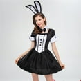thumbnail image 6 of Mrat Women Halloween Cosplay Mini Dress Outfit Roleplay Party Costume Suit Dress Maid Dress S-47 Black M, 6 of 9