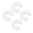 thumbnail image 1 of Paquete de 4 topes de seguridad para dedos para niños, diseño de cerradura para puerta blanco, 1 of 9