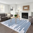 thumbnail image 5 of EastVita Area Rugs Carpets 9'*12' Modern Berber Stripe Area Rug Indoor Low Pile Non-Slip Throw Rug Soft Washable Rugs for Living Room Bedroom,Blue Beige Beige Blue 9ft*12ft, 5 of 7