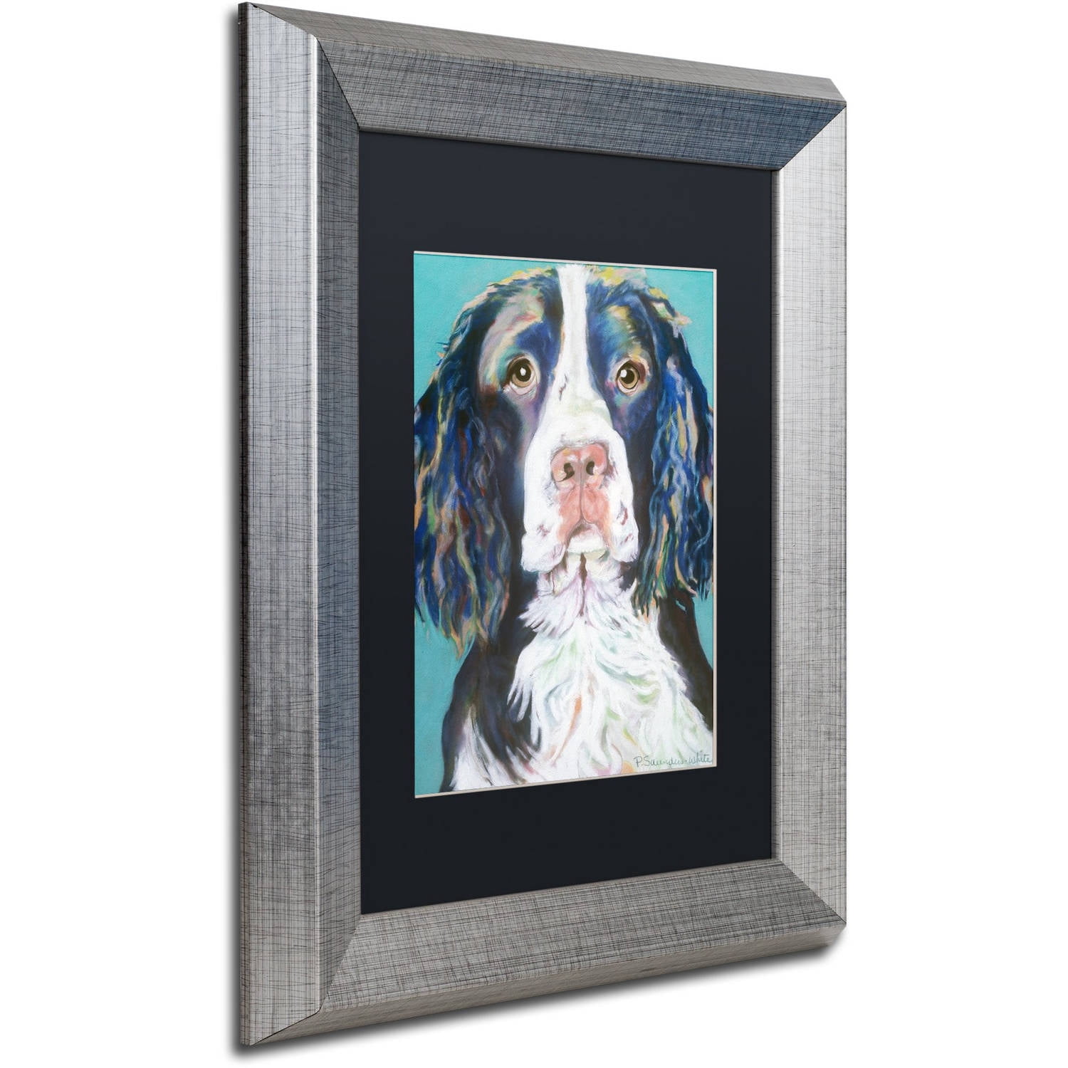 Trademark Fine Art "Dodger" Canvas Art by Pat Saunders-White, Black Matte, Silver Frame
