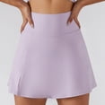 thumbnail image 2 of Ediodpoh Tennis Skirts Women High Elastic Waisted Pleated Ruffle Cute Shorts Beach Flowy Casual Shorts Skirt for Yoga Women's Skirts Light Purple S, 2 of 9