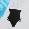 thumbnail image 6 of YTCAMLO One Piece Swimsuits for Teen Girls Cute Trendy High Cut Tie Side Bathing Suit with Spaghetti Straps Lightweight Swimwear, Black 15-16 Years, 6 of 6