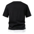 thumbnail image 4 of AHTJRT Men's Soft Stretch Lightweight Short Sleeve Casual Henley Pullover T-Shirt V Neck Basic Tees Tops Black XL, 4 of 4