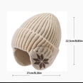 thumbnail image 3 of Voska Thick Knit Maple Leaf Ear Protection Pullover Hat For Men Women Soft Polyester Warm Winter Beanie Stylish Cold Weather Headgear Dark Gray, 3 of 6