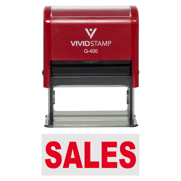 Sales Self-Inking Office Rubber Stamp (Red Ink) - Q-400