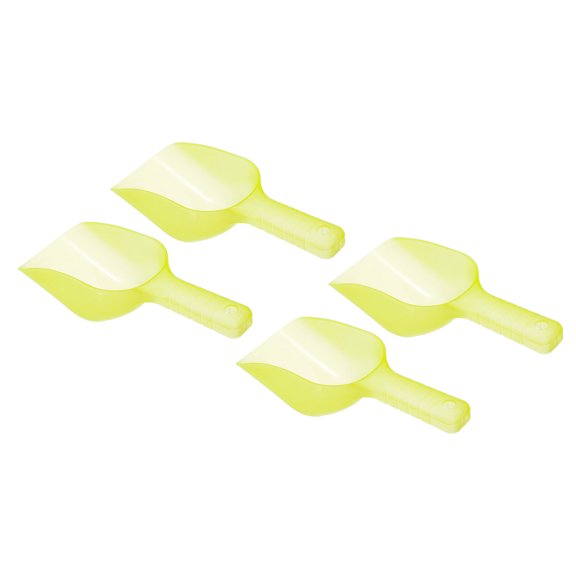 Uxcell Plastic Ice Maker Flour Shovel 12oz Ice Scoop Yellow, 4Pcs