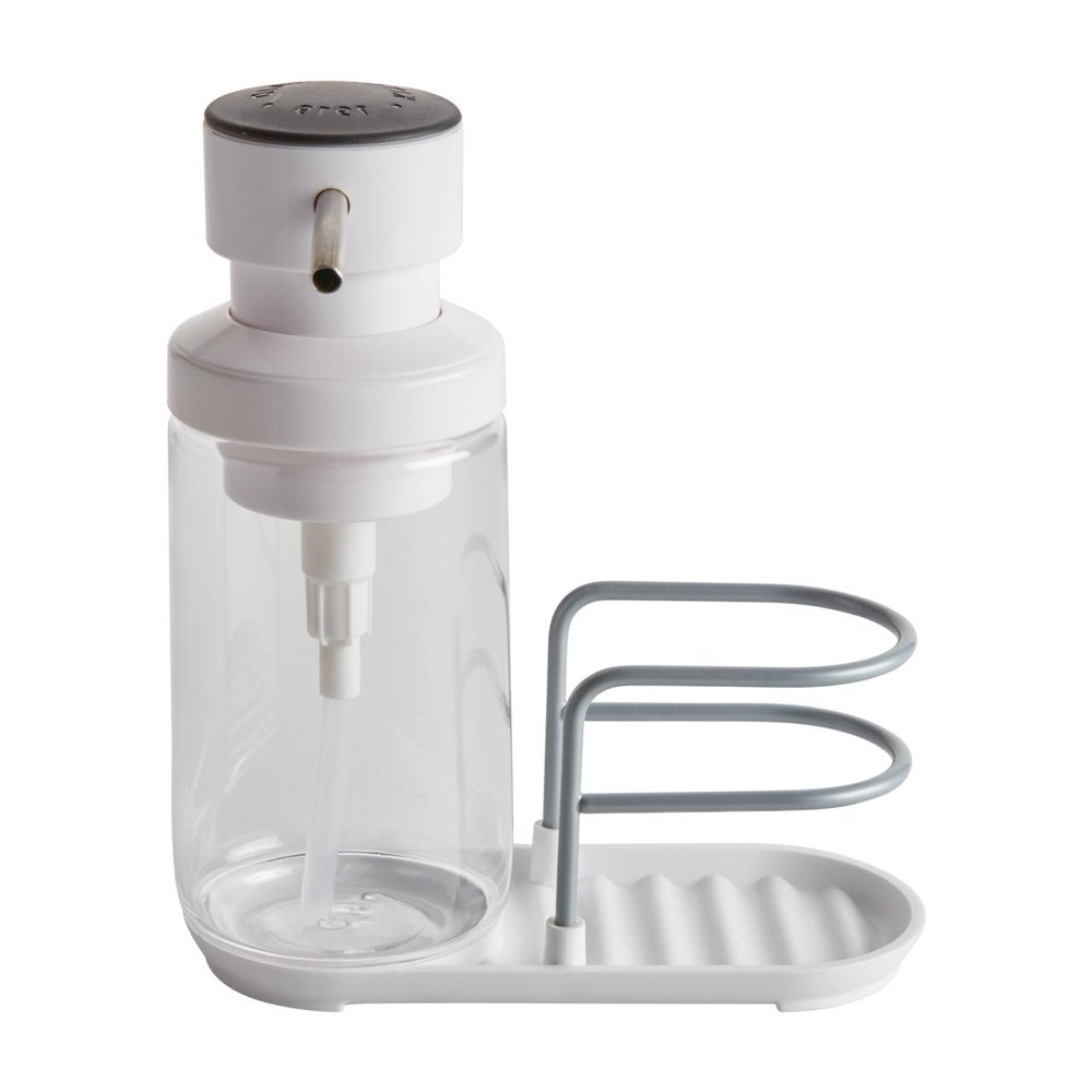 KitchenAid Satin Wire Soap Pump And Sponge Caddy in White
