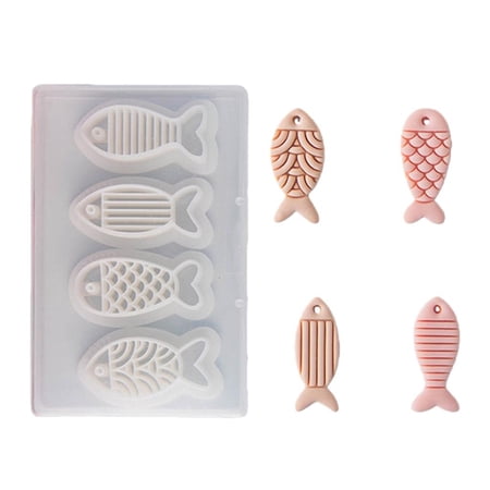 Osdhezcn Set Of 4 Plastic Fish Shaped Earring Accessories Molds For Polymer Clay Art Easy Clean Crafting Supplies