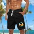 thumbnail image 1 of Sentmoon Swim Trunks Men Breathable Summer Straight High Waist Beach Shorts Drawstring Hawaiian Print Basketball Shorts Side Pockets 2025 Casual for Runs Workouts Black L, 1 of 5