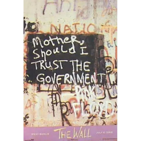 BUY ART FOR LESS Officially Licensed Pink Floyd The Wall 24 x 36 Inch Music Graffiti Poster - Decorative Print - Poster Paper - Ready to Frame