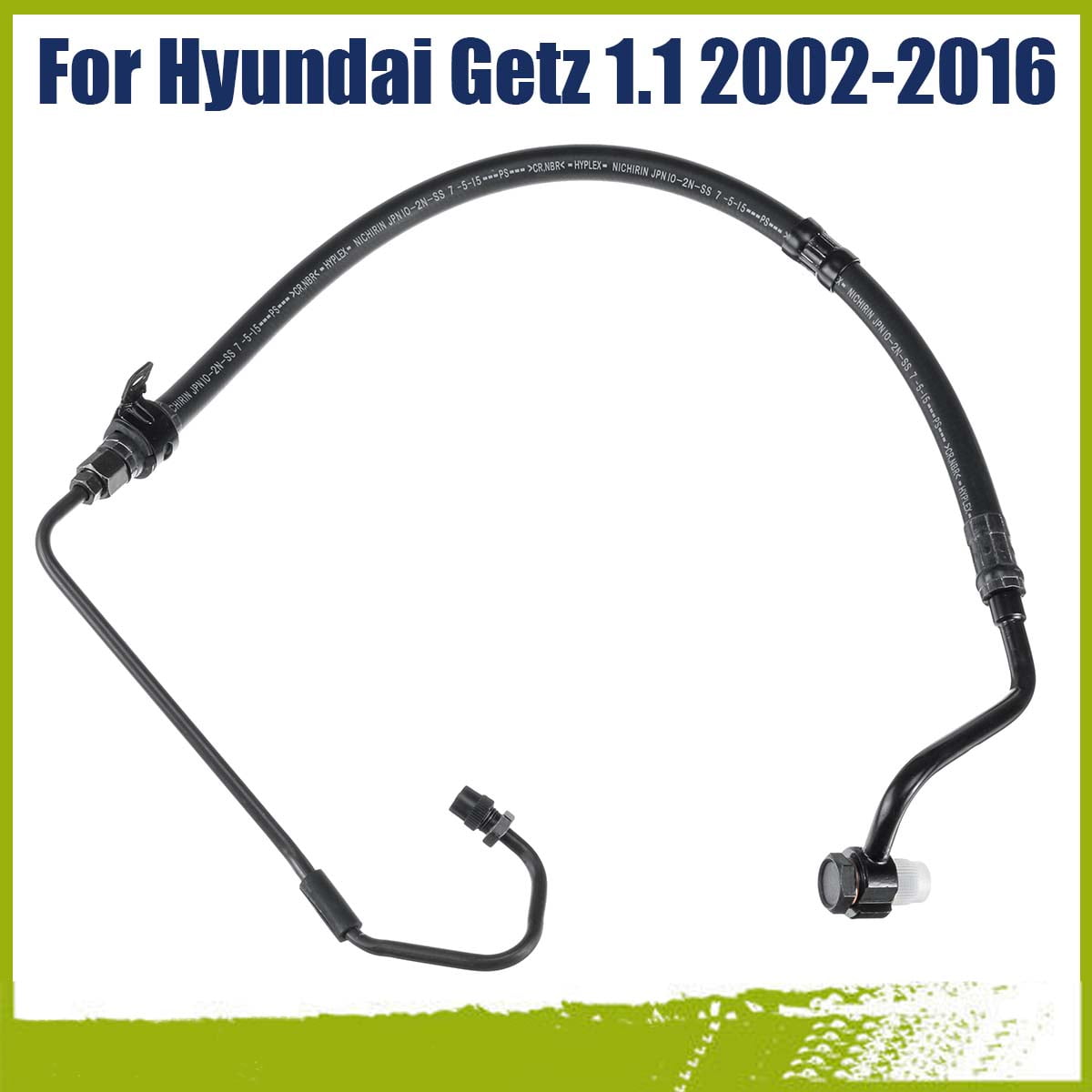 Black High Pressure Power Steering Pipe Hose Pipe For Hyundai Getz 1.1
