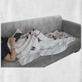 thumbnail image 6 of Spring Soft Flannel Fleece Throw Blanket, Violet Tree Swirling Persian Lilac Blooms with Butterfly Ornamental Plant Graphic, Cozy Plush for Indoor and Outdoor Use, 60" x 80", Plum White, by Ambesonne, 6 of 6