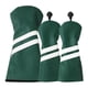 thumbnail image 1 of Eigraketly 3 unids/set cubierta de cabeza de palo de Golf de doble raya resistente al desgaste de cuero con etiqueta ajustable giratorio número placa Golf Verde Eigraketly  OD027040-04, 1 of 6