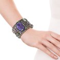 thumbnail image 4 of Purple Enchantment Oval Agate and Amethyst Handmade Cuff, 4 of 5