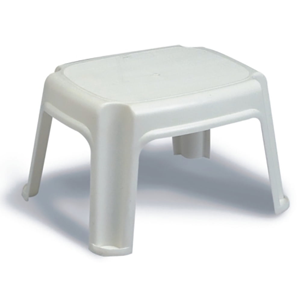 white step stool with storage