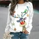 thumbnail image 3 of Suéter navideño de otoño e invierno, blusas elegantes vintage para mujer, cuello redondo, estampado de animales, manga larga, moda urbana, camiseta de muñeco de nieve, 3 of 5