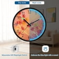 thumbnail image 5 of Voice Activated Clock with Glow Light 12 Inch Large Silent Wall Clock Battery Operated for Home Decor Red Maple Leaves in Autumn, 5 of 8