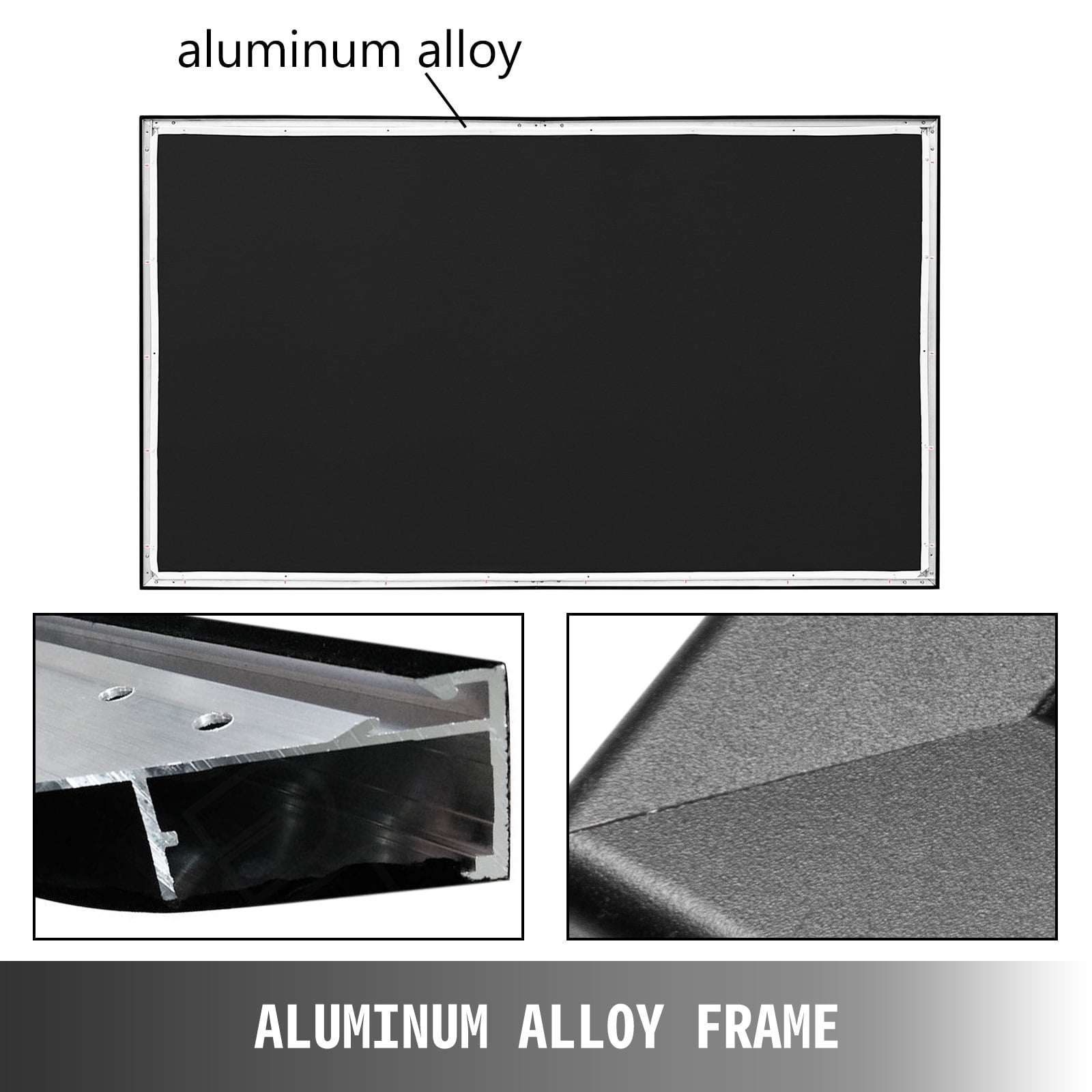 VEVOR 120" 16:9 Projector Screen Fixed Frame 4K HDTV Movie Theater 3D