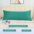 thumbnail image 2 of Unique Bargains Egyptian Cotton Zipper Long Body Pillow Cover Green 20" x 72", 2 of 8