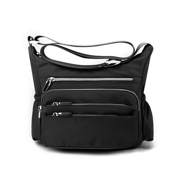 Sexy Dance Women Crossbody Bag Multi Pockets Shoulder Bags Large Capacity  Waterproof Handbag Zipper Ladies Nylon Adjustable Strap Black