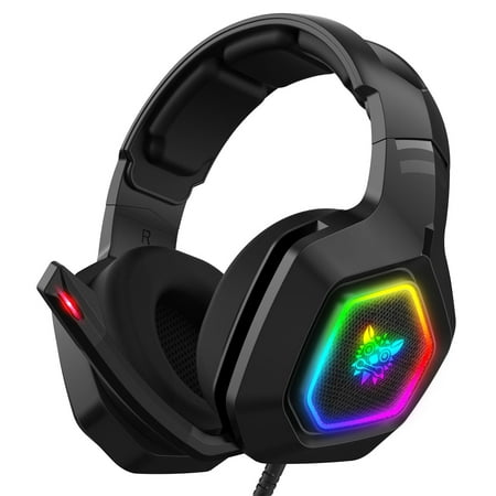 ONIKUMA K10 Gaming Headset,Stereo Bass Surround RGB Noise Cancelling Over Ear Headphones with Mic,for PS4 Xbox One PC Nintendo Switch Tablet Smartphone