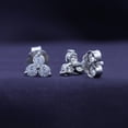 thumbnail image 4 of AFFY 0.50CT Moissanite Diamond Three Stone Cluster Stud Earrings for Women 14K White Gold over Silver, 4 of 7