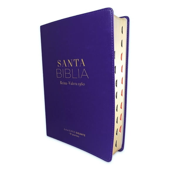 Biblia para Mujeres Letra Super Gigante 19 puntos RV1960 imit piel morada con indice
