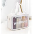 thumbnail image 4 of Bolso claro del maquillaje del bolso del maquillaje de la prenda impermeable del PVC Bolso claro grande de la organización del artículo de tocador del viaje, 4 of 5
