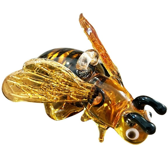 Yellow and Black Bumblebee Egyptian Glass Christmas Tree Ornament Made in Egypt